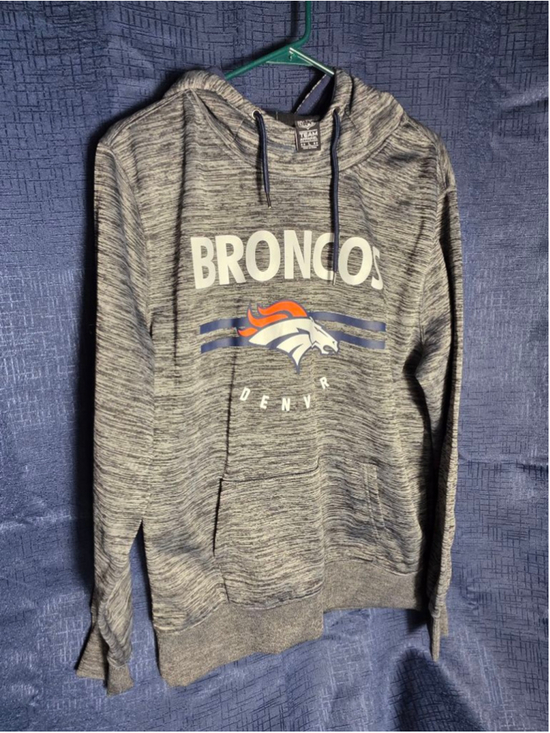 TEAM APPAREL Other - Men's TEAM APPAREL Broncos Hoodie L Gray Blue NFL football sweatshirt gameday